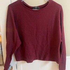 Maroon cropped sweater
